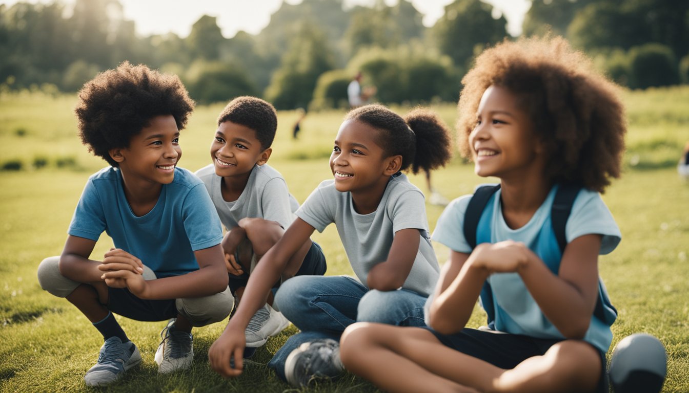A group of diverse children engaged in various activities, displaying determination and resilience in the face of challenges